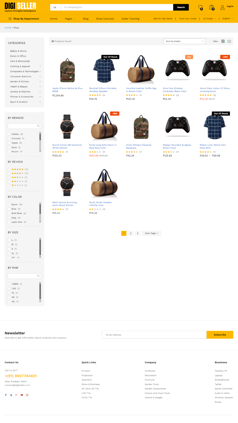 Digi Seller Shop Page